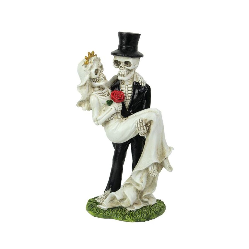 Eternal Bliss Skeleton Bride and Groom Wedding Couple Statue Cake Topper